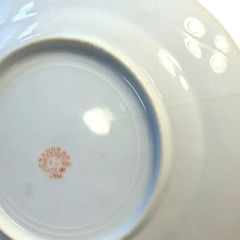 Vintage Japan Lusterware Dessert Plates Set 5 Gold Floral Iridescent 7.25